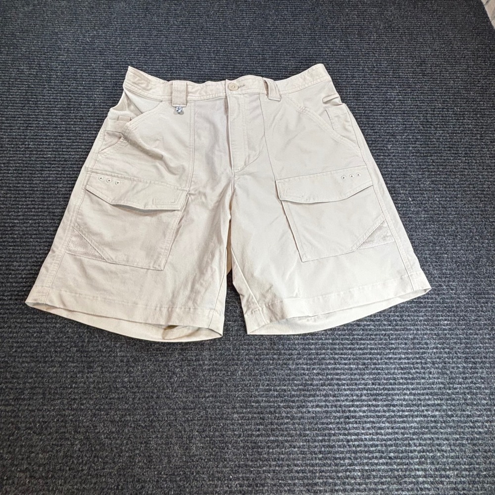 Columbia PFG Mens Tan Khaki Performance Fishing Gear Cargo Shorts Size Medium